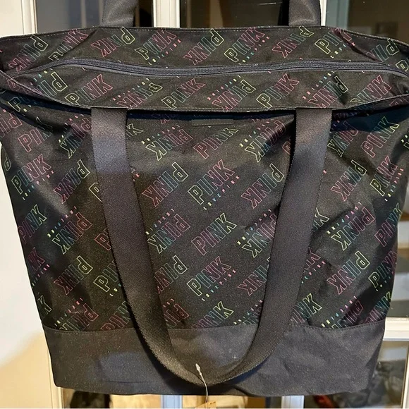 Victoria's Secret PINK black weekender tote bag - NWT - Picture 5 of 9